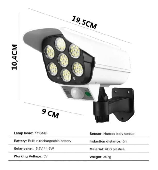 FOCO LED SOLAR TIPO CAMARA