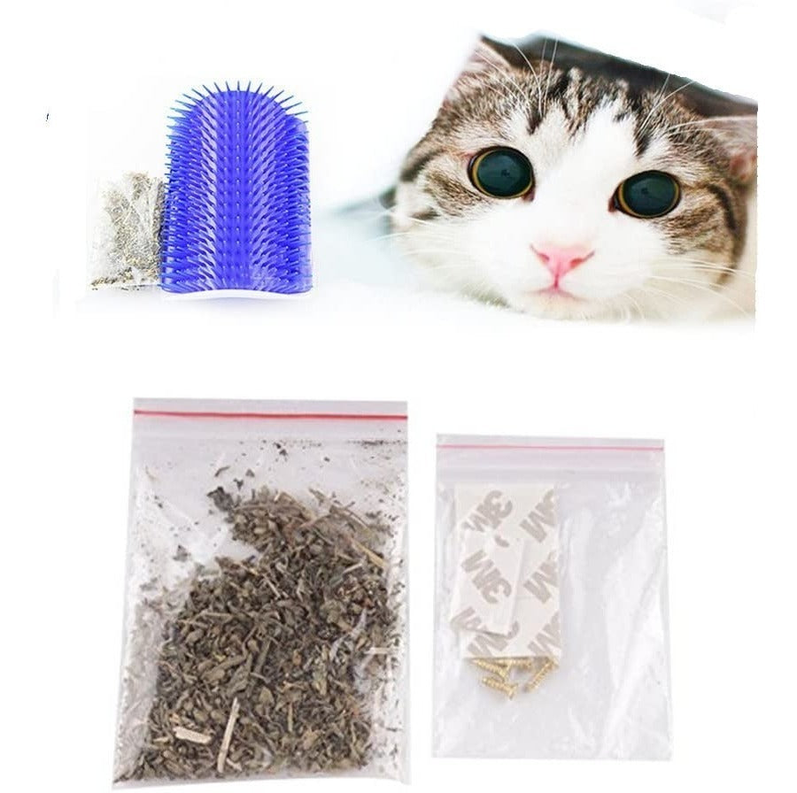 Cepillo Rascador Esquinero Para Gatos + Cepillo Quita Pelusas
